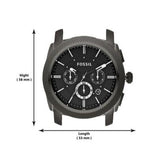Fossil Machine Chronograph Black Dial Grey Steel Strap Watch for Men - FS4662 Authentic Buy Shop Now