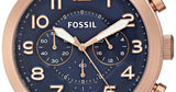 Fossil Pilot 54 Chronograph Blue Dial Brown Leather Strap Watch for Men - FS5204 Authentic Buy Shop Now