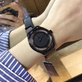 Marc Jacobs Tether Transparent Black Dial Black Leather Strap Watch for Women - MBM1379 Authentic Buy Shop Now