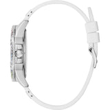 Guess Frontier Diamonds Silver Dial White Rubber Strap Watch for Women - GW0045L1 Authentic Buy Shop Now