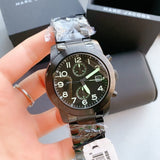 Marc Jacobs Larry Chronograph Black Dial Black Steel Strap Watch for Men - MBM5032 Authentic Buy Shop Now