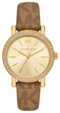 Michael Kors Quartz Gold Dial Brown Leather Strap Watch For Women - MKO1026 Authentic Buy Shop Now