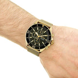 Hugo Boss Ocean Edition Black Dial Gold Mesh Bracelet Watch for Men - 1513703 Authentic Buy Shop Now