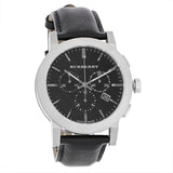 Burberry The City Chronograph Black Dial Black Leather Strap Watch for Men - BU9356 Authentic Buy Shop Now