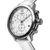 Tissot PRC 200 Chronograph White Dial White Leather Strap Watch For Men - T055.417.16.017.00 Authentic Buy Shop Now