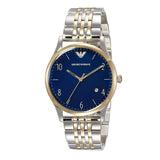Emporio Armani Classic Quartz Blue Dial Two Tone Steel Strap Watch For Men - AR1868 Authentic Buy Shop Now