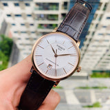Tissot Carson Premium Powermatic 80 White Dial Brown Leather Strap Watch For Men - T122.407.36.031.00 Authentic Buy Shop Now