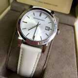 Burberry The City White Dial White Leather Strap Watch for Women - BU9128 Authentic Buy Shop Now