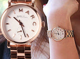 Marc Jacobs Baker White Dial Rose Gold Steel Strap Watch for Women - MBM3248 Authentic Buy Shop Now