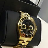 Marc Jacobs Blade Chronograph Black Dial Gold Steel Strap Watch for Women - MBM3309 Authentic Buy Shop Now