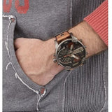 Diesel Mr Daddy 2.0 Chronograph Black Dial Brown Leather Strap Watch For Men - DZ7332 Authentic Buy Shop Now