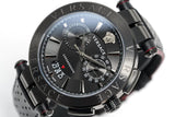 Versace V-Racer Aion Chronograph Black Dial Black Leather Strap Watch for Men - VBR030017 Authentic Buy Shop Now
