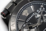 Versace V-Racer Aion Chronograph Black Dial Black Leather Strap Watch for Men - VBR030017 Authentic Buy Shop Now