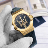 Maserati Potenza Blue Dial Blue Leather Strap Watch For Men - R8851108035 Authentic Buy Shop Now