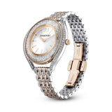 Swarovski Crystalline Aura White Dial Two Tone Mesh Strap Watch for Women - 5644075 Authentic Buy Shop Now
