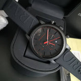 Emporio Armani Luigi Chronograph Black Dial Black Rubber Strap Watch For Men - AR11024 Authentic Buy Shop Now