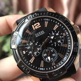 Guess Oasis Black Dial Two Tone Steel Strap Watch for Men - W0366G3 Authentic Buy Shop Now