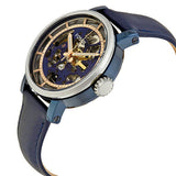 Fossil Boyfriend Skeleton Blue Dial Blue Leather Strap Watch for Women - ME3136 Authentic Buy Shop Now