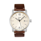 Fossil The Commuter White Dial Brown Leather Strap Watch for Men - FS5275 Authentic Buy Shop Now