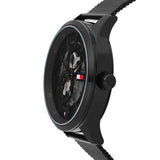 Tommy Hilfiger Spencer Skeleton Black Dial Black Mesh Bracelet Watch for Men - 1791644 Authentic Buy Shop Now