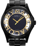 Marc Jacobs Henry Transparent Black Dial Black Steel Strap Watch for Women - MBM3255 Authentic Buy Shop Now