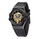 Maserati Potenza Automatic Black Dial Black Leather Strap Watch For Men - R8821108036 Authentic Buy Shop Now