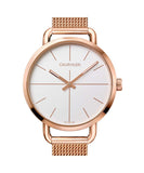 Calvin Klein Even White Dial Rose Gold Mesh Bracelet Watch for Women - K7B23626 Authentic Buy Shop Now