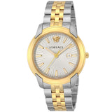 Versace V-Urban Quartz Silver Dial Two Tone Steel Strap Watch for Men - VELQ00519 Authentic Buy Shop Now