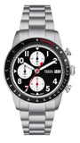 Fossil Sport Tourer Chronograph Black Dial Silver Steel Strap Watch for Men - FS6045 Authentic Buy Shop Now