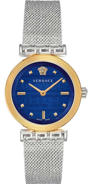 Versace Meander Blue Dial Silver Mesh Bracelet Watch for Women - VELW00520 Authentic Buy Shop Now