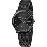 Calvin Klein Minimal Black Dial Black Mesh Bracelet Watch for Women - K3M5245X Authentic Buy Shop Now
