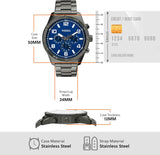 Fossil Brox Multifunction Blue Dial Grey Steel Strap Watch for Men - BQ2798 Authentic Buy Shop Now