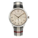 Burberry The Classic Horseferry Silver Dial Black Leather Strap Watch for Men - BU10002 Authentic Buy Shop Now
