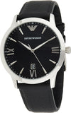Emporio Armani Giovanni Analog Black Dial Black Leather Strap Watch For Men - AR11210 Authentic Buy Shop Now