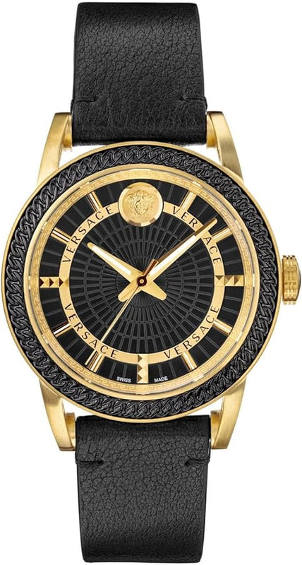 Versace Code Quartz Black Dial Black Leather Strap Watch For Men - VEPO00320 Authentic Buy Shop Now