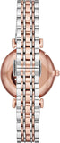 Emporio Armani Gianni T Bar Quartz White Dial Two Tone Steel Strap Watch For Women - AR80035 Authentic Buy Shop Now