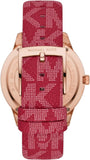 Michael Kors Runway Three-Hand Quartz Red Dial Red Leather Strap Watch For Women - MK7179 Authentic Buy Shop Now