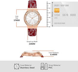 Michael Kors Lennox Three Hand Silver Dial Red Leather Strap Watch For Women - MK7308 Authentic Buy Shop Now