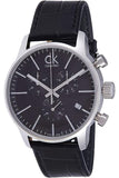 Calvin Klein Masculine Chronograph Black Dial Black Leather Strap Watch for Men - K2H27102 Authentic Buy Shop Now
