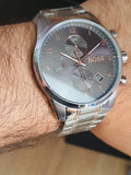 Hugo Boss Skymaster Grey Dial Two Tone Steel Strap Watch for Men - 1513789 Authentic Buy Shop Now