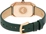 Emporio Armani Gioia Analog Black Mother of Pearl Dial Green Leather Strap Watch For Women - AR11149 Authentic Buy Shop Now