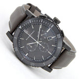 Burberry The City Chronograph Ion Plated Grey Dial Grey Leather Strap Watch for Men - BU9384 Authentic Buy Shop Now