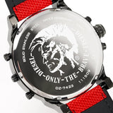 Diesel Mr Daddy 2.0 Chronograph Grey Dial Red Rubber Strap Watch For Men - DZ7423 Authentic Buy Shop Now