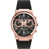 Salvatore Ferragamo Sapphire Chrono Black Dial Black Rubber Strap Watch for Men - SFME00721 Authentic Buy Shop Now