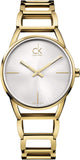 Calvin Klein Stately Silver Dial Gold Steel Strap Watch for Women - K3G23526 Authentic Buy Shop Now