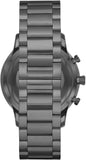 Emporio Armani Giovanni Chronograph Blue Dial Grey Steel Strap Watch For Men - AR11348 Authentic Buy Shop Now