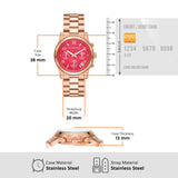 Michael Kors Runway Chronograph Pink Dial Rose Gold Steel Strap Watch For Women - MK7352 Authentic Buy Shop Now