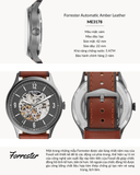 Fossil Forrester Automatic Skeleton Grey Dial Brown Leather Strap Watch for Men - ME3178 Authentic Buy Shop Now