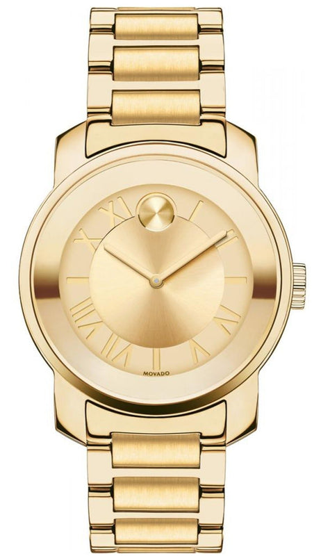Movado Bold Gold Dial Gold Steel Strap Watch for Women - 3600323 Authentic Buy Shop Now