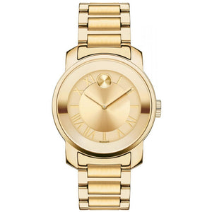 Movado Bold Gold Dial Gold Steel Strap Watch for Women - 3600323 Authentic Buy Shop Now